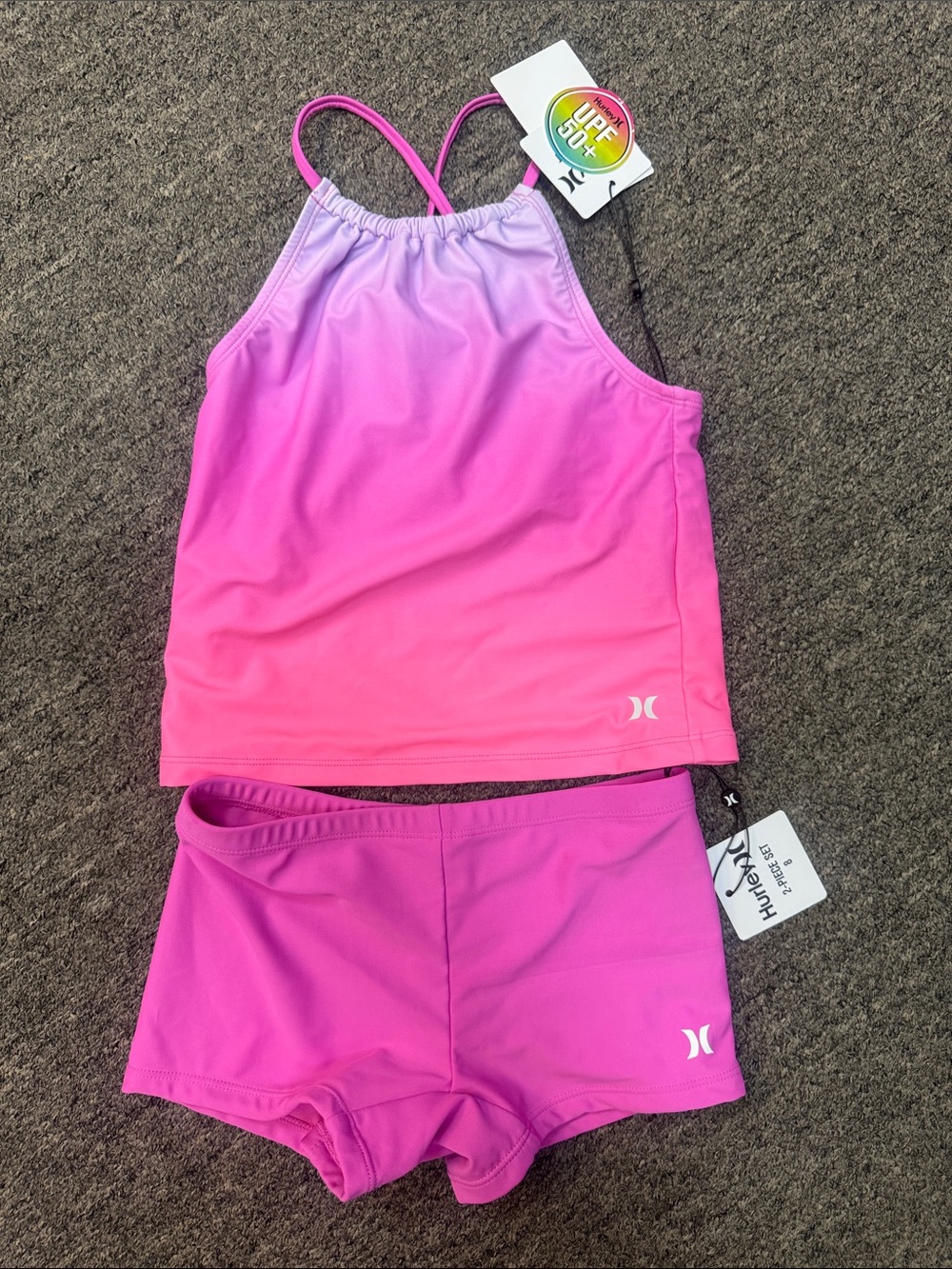 Hurley Ombre Tankini Top & Swim Shorts